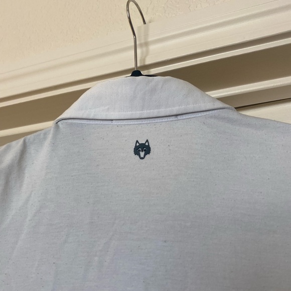Greyson Men White Polo Longsleeve Wolf Large - Picture 5 of 5